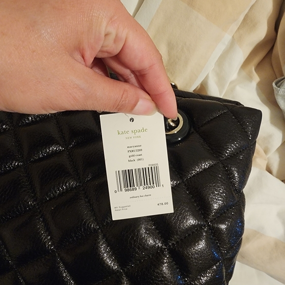 NEW KATE SPADE New York Gold Coast Maryanne black quilted leather tote - Picture 4 of 6